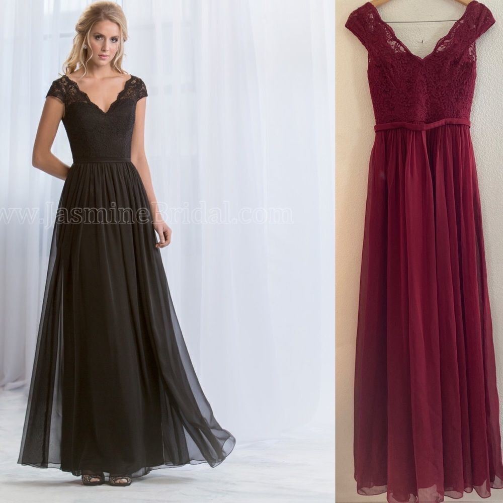 NEW Belsoie | Pleated Chiffon and Lace Formal Dress, Size 6